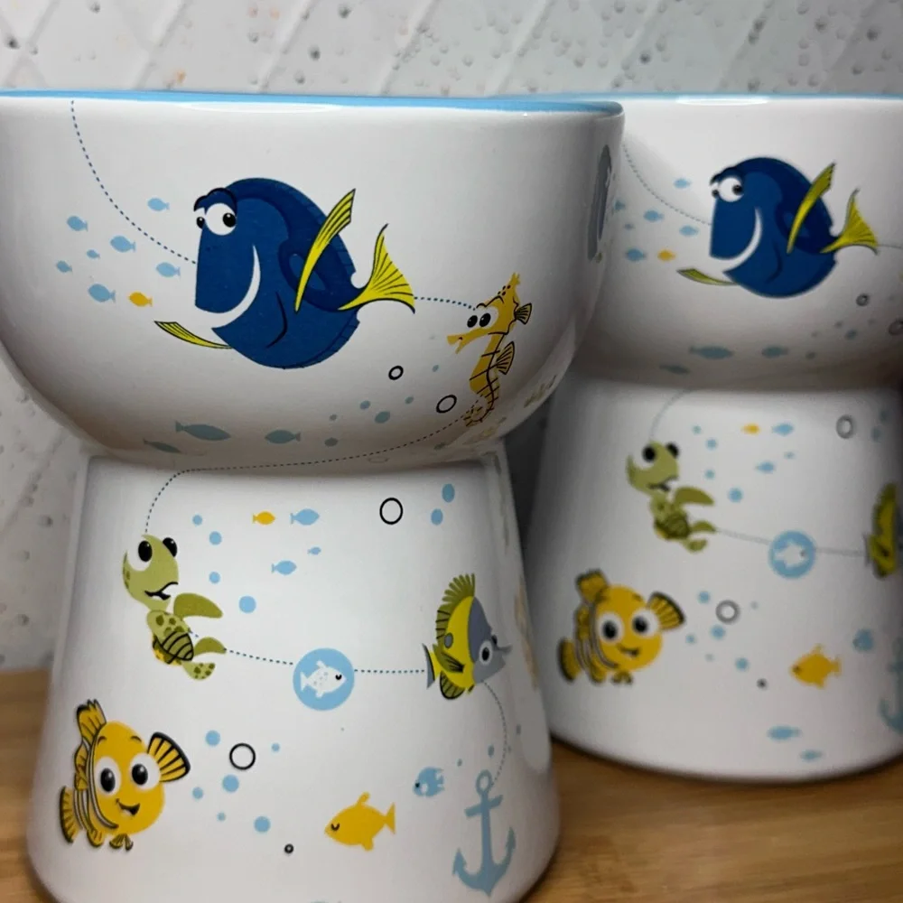 Disney Pixar *Finding Nemo* 5” Tall Elevated Food/Water Bowl Chewy *Cat or Dog*
